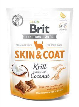 Функціональні ласощі Brit Care Skin and Coat криль з кокосом д/собак, 150 г szr111420/9963 фото
