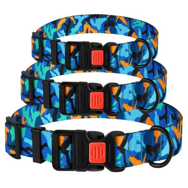Нашийник для Собак BronzeDog Urban Camo Нейлоновий з Пластиковою Пряжкою Синій S brks50/1362/Т фото