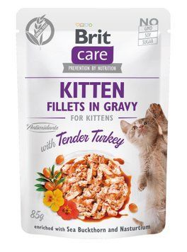 Brit Care Cat pouch 85g філе в соусі ніжна індичка д/кошенят szr100531/0532 фото