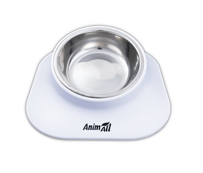 AnimAll миска металева біла 420 мл на підставці 171752 фото