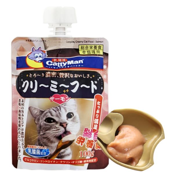 CattyMan Complete Creamy Food Salmon КЕТТИМЕН КРЕМ-СУП З ЛОСОСЕМ рідкий корм для котів 6941333416000 фото