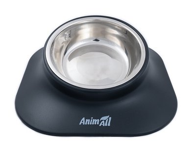 AnimAll миска металева чорна 420 мл на підставці 171751 фото