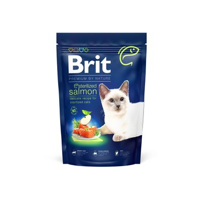Brit Premium by Nature Cat Sterilized Salmon 1,5 kg (д/стерелізованих котів, з лососем) 1111167482 фото