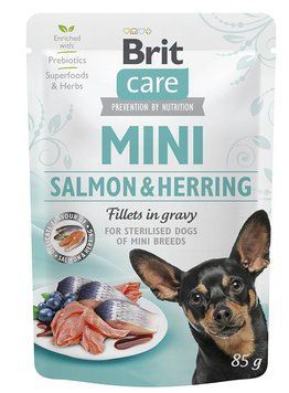 Brit Care Mini pouch 85g філе в соусі лосось та оселедець szr100219/4449 фото