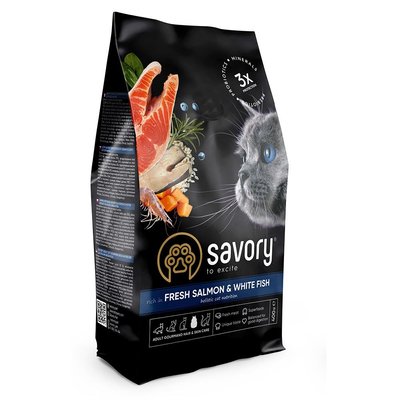 Savory Adult Cat Gourmand Fresh Salmon and White Fish 0,4kg 1111162994 фото