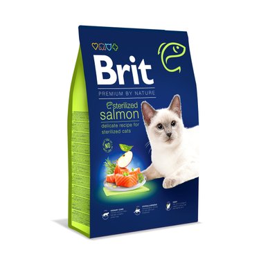 Brit Premium by Nature Cat Sterilized Salmon 8 kg (д/стерелізованих котів, з лососем) 1111167483 фото