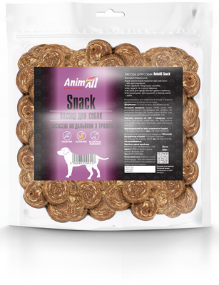 AnimAll Snack лососеві медальони з тріскою для собак 500 г, 99517 151740 фото