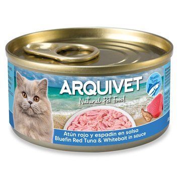 Консерва Aquivet Блакитний тунець і кілька в соусі 80 г arqvt_43904 фото