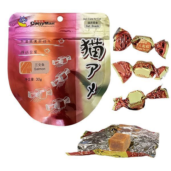 CattyMan Deli Cube Salmon КЕТТИМЕН ЦУКЕРКИ КУБИКИ ДІЛИ З ЛОСОСЕМ ласощі для котів spc6941333415900 фото