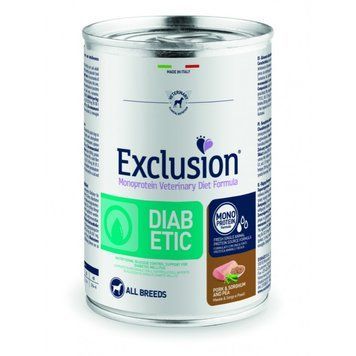 Консерва Exclusion Diabetic зі свининою для собак із цукровим діабетом 400 г 8011259003942 фото