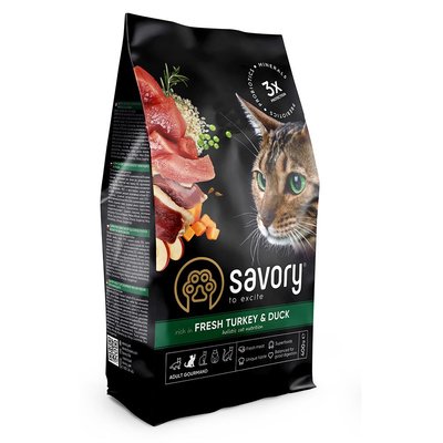 Savory Adult Cat Gourmand Fresh Turkey and Duck 0,4kg 1111162997 фото