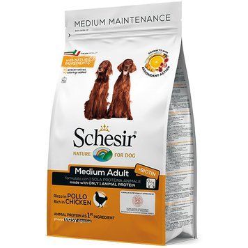 Schesir Dog Medium Adult Chicken ШЕЗИР ДОРОСЛИЙ СЕРЕДНІХ КУРКА сухий монопротеїновий корм для собак середніх порід 8005852160000 фото