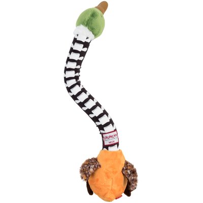 Іграшка для собак Качка з хрусткою шиєю і пищалкой GiGwi Crunchy, текстиль, гума, пластик, 54 см 75025 фото