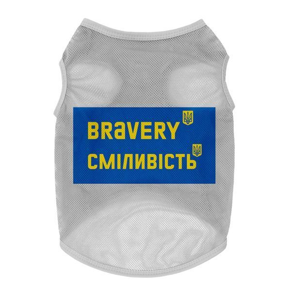 Майка для собак WAUDOG Clothes малюнок "Сміливість", сітка, S, B 30-33 см, C 18-21 см сірий clr301-0231-11 фото