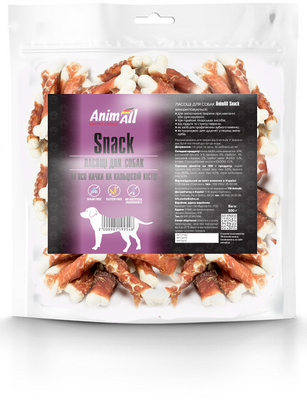AnimAll Snack м'ясо качки на кальцієвій кістці для собак 500 г, 99548 151742 фото