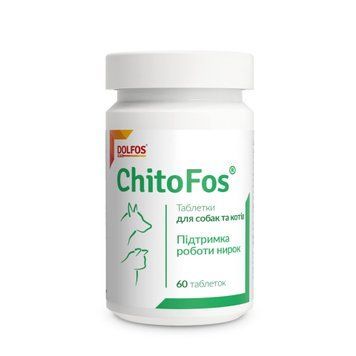 Dolfos ChitoFos (60 таб) - добавка для підтримки функції нирок у кішок та собак 5902232643381 фото