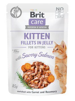 Brit Care Cat pouch 85g філе в желе пікантний лосось д/кошенят szr100537/0594 фото