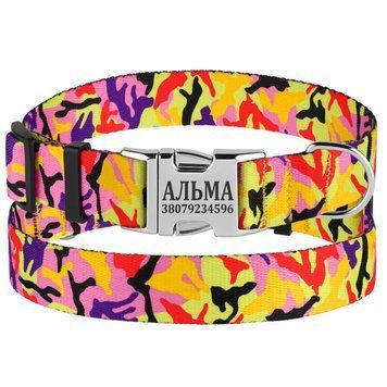 Нашийник для Собак BronzeDog Urban Camo Нейлоновий з Металевою Пряжкою Помаранчевий S brks32/1364/Т фото