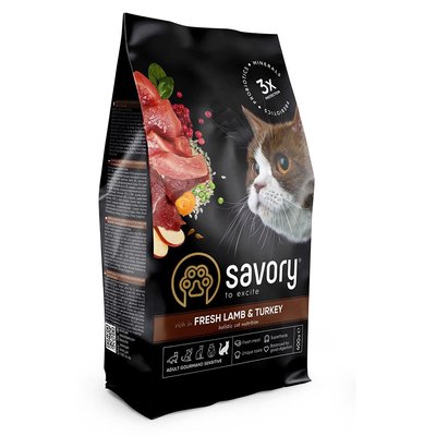Savory Adult Cat Sensitive Digestion Fresh Lamb and Turkey 0,4kg 1111163000 фото