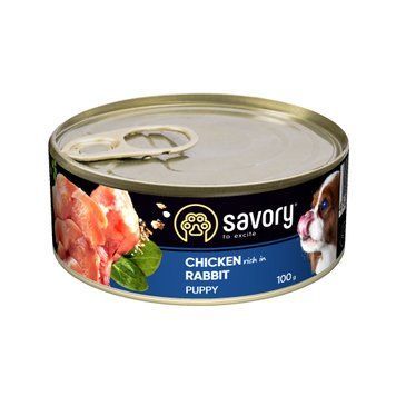 Savory Dog All breeds Puppy з кроликом k 100g szr30563 фото