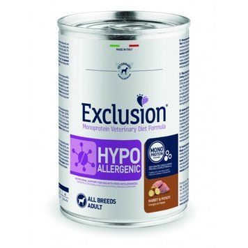 Консерва Exclusion Hypoallergenic з кроликом для собак з харчовою алергією 400 г 8011259163752 фото