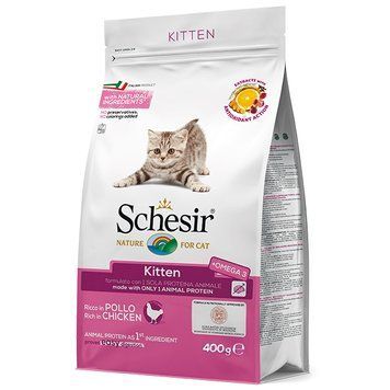 Schesir Cat Kitten ШЕЗИР Кошеня Курка сухий монопротеїновий корм для кошенят 8005852760000 фото
