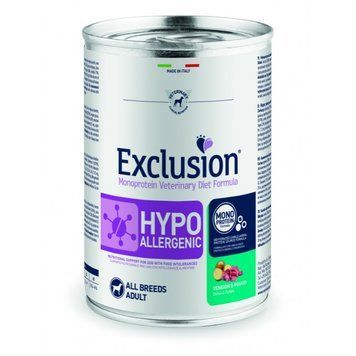 Консерва Exclusion Hypoallergenic з олениною для собак з харчовою алергією 400 г 8011259153753 фото