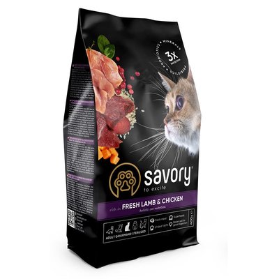 Savory Adult Cat Steril Fresh Lamb and Chicken 0,4kg 1111163003 фото
