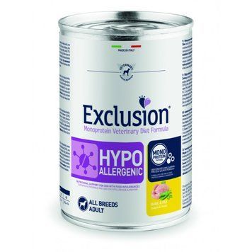 Консерва Exclusion Hypoallergenic з перепілкою для собак з харчовою алергією 400 г 8011259213754 фото