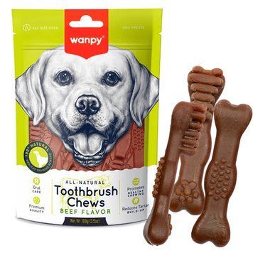 Wanpy Toothbrush Chews Beef ВАНПІ ЗУБНА ЩІТКА жувальні ласощі зі смаком яловичини для собак spc6927749869000 фото