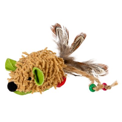Іграшка для котів Миша з електронним чіпом GiGwi Melody chaser, текстиль, перо, 7 см 75030 фото