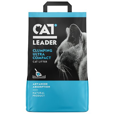 Cat Leader Clumping КЕТ ЛІДЕР УЛЬТРАКОМПАКТ ультракомкующийся наповнювач у котячий туалет 2100049526000 фото