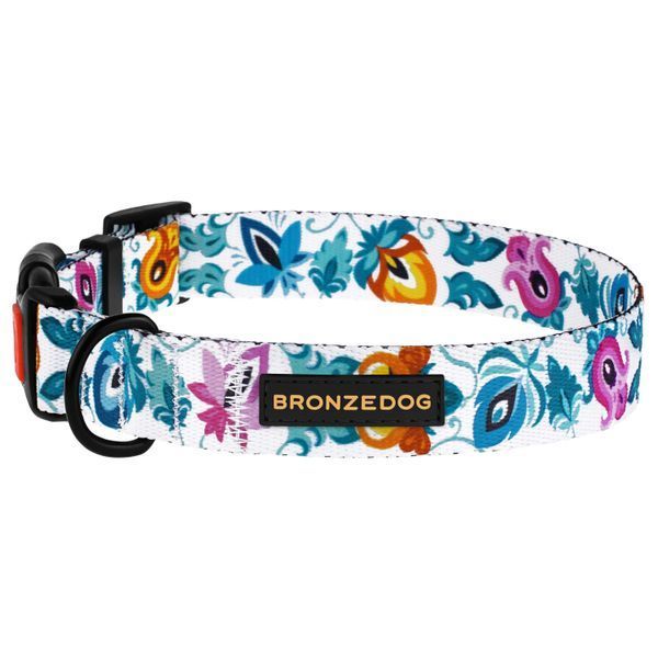 Нашийник для Собак BronzeDog Urban Folk нейлоновий з пластиковою пряжкою білий S brks50/1415Б/Т фото
