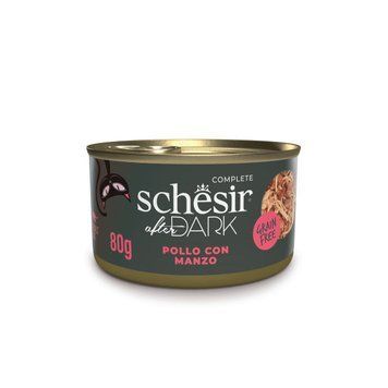 Schesir After Dark курка з яловичиною в бульйоні консерва 80г 80058525399465 фото