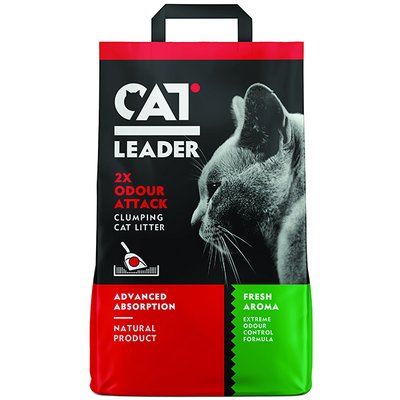 Cat Leader Clumping 2xOdour Attack Fresh КЕТ ЛІДЕР Подвійна СВІЖІСТЬ ультракомкующийся наповнювач у котячий туалет 5200357802100 фото