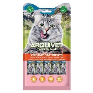 Arquivet рідкі ласощі для котів з куркою та крабом 5 шт arq4226 фото