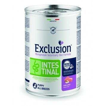 Консерва Exclusion Intestinal зі свининою для цуценят всіх порід з порушенням травлення 400 г 8011259001962 фото