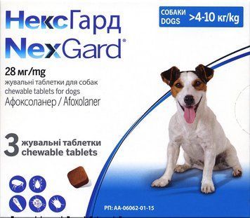 НЕКСГАРД 4-10кг (M) від бліх та кліщів (1таб.) 159900 фото
