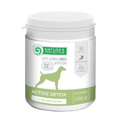 Харчова добавка для очищення організму дорослих собак із кальцієм та магнієм Nature's Protection Active Detox, 250 г CAN451388 фото