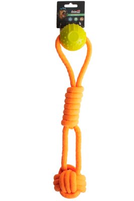 AGrizZzly 9864 Інтерактивна іграшка мотузка з кулькою, orange/yellow 149158 фото