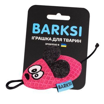 Іграшка для Котів Barksi Мишка з дзвіночком 8 х 4 см Рожева XS 3431 фото