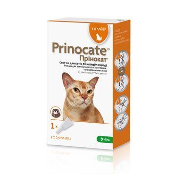 Принокат для котов до 4 кг, 40/4мг (1 піпетка) 157409 фото