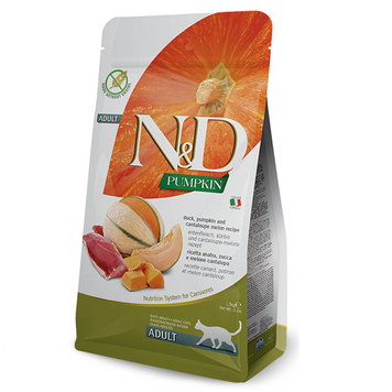 Фарміна кет сух N&D Grain Free PUMPKIN DUCK & CANTALUPE ADULT з качкою та гарбузом 1,5 kg 35400 tplx168805 фото