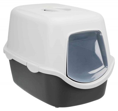 Туалет д/котів Vico закритий, 40×40×56 см, графітовий/світло-сірий, пластик 1111150307 фото