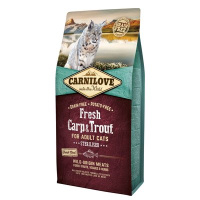 Carnilove Fresh Carp and Trout Sterilised для Adult cats 6 kg короп, форель д/стериліз. котів 1111152301 фото