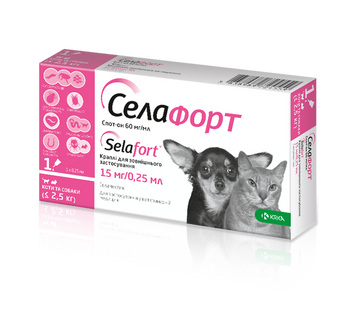 Селафорт спот он, раств. 1х15мг 0,25мл (для котів та собак) 149255 фото