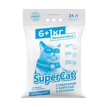 Наповнювач SuperCat СТАНДАРТ, деревний, 6+1 кг clr5995 фото