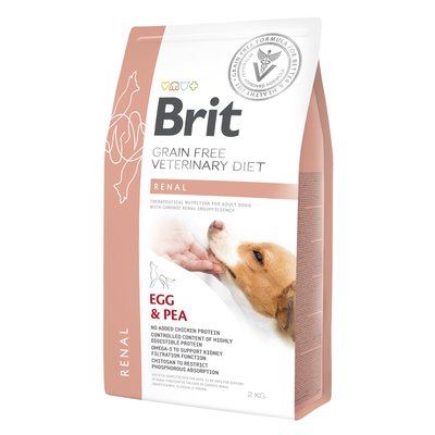 Brit GF VetDiets Dog Renal 2 kg при нирковій недостатності з яйцем, горохом та гречкою 1111151940 фото