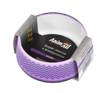 AnimAll 0204 Super миска з візерунком, 300 мл, фіолетова tplx158139 фото