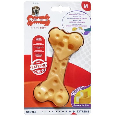 Nylabone Extreme Chew Cheese Bone НІЛАБОН СИРНА КІСТОЧКА жувальна іграшка для собак, смак сиру 18214841043 фото